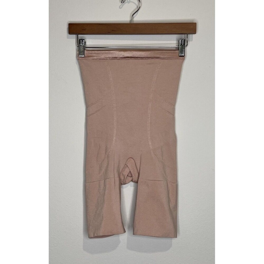 Spanx Slimmer and Shine Mid-Thigh Tummy Control Nude Size M